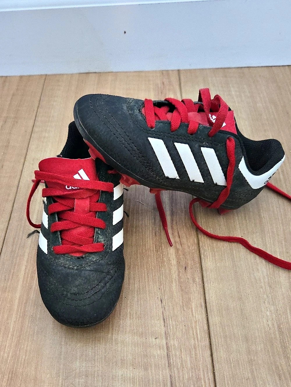 adidas Ground Soccer Cleats Youth Black & Red